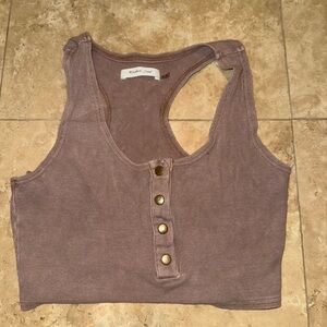 Mustard Seed Dusty Purple Crop Top